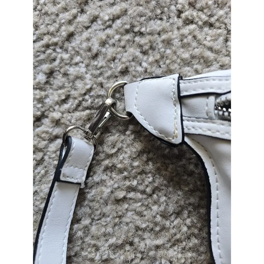 Mango White Crossbody Bag Adjustable Strap Zipper Accent Casual Solid Women - Picture 4 of 6